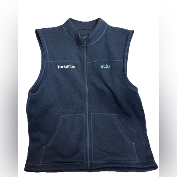 Stio Other - Stio Wilcox Fleece Full Zip Vest Blue Mens Eco-Poly Pockets Gorpcore Logo